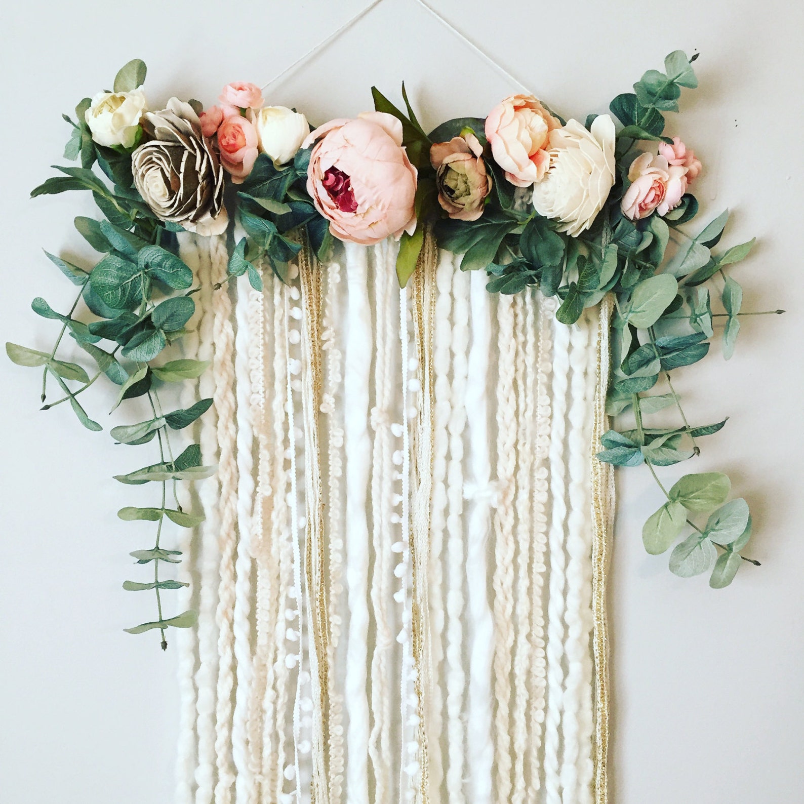 Wall Hanging Floral Wall Hanging Flower Wall Art Large Wall Etsy