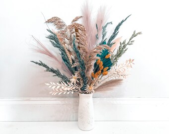Dried Floral Arrangement, Dried Floral Vase, Preserved Floral Bouquet, Dried Flower Bouquet in Vase, Modern Floral Arrangement, Boho Florals