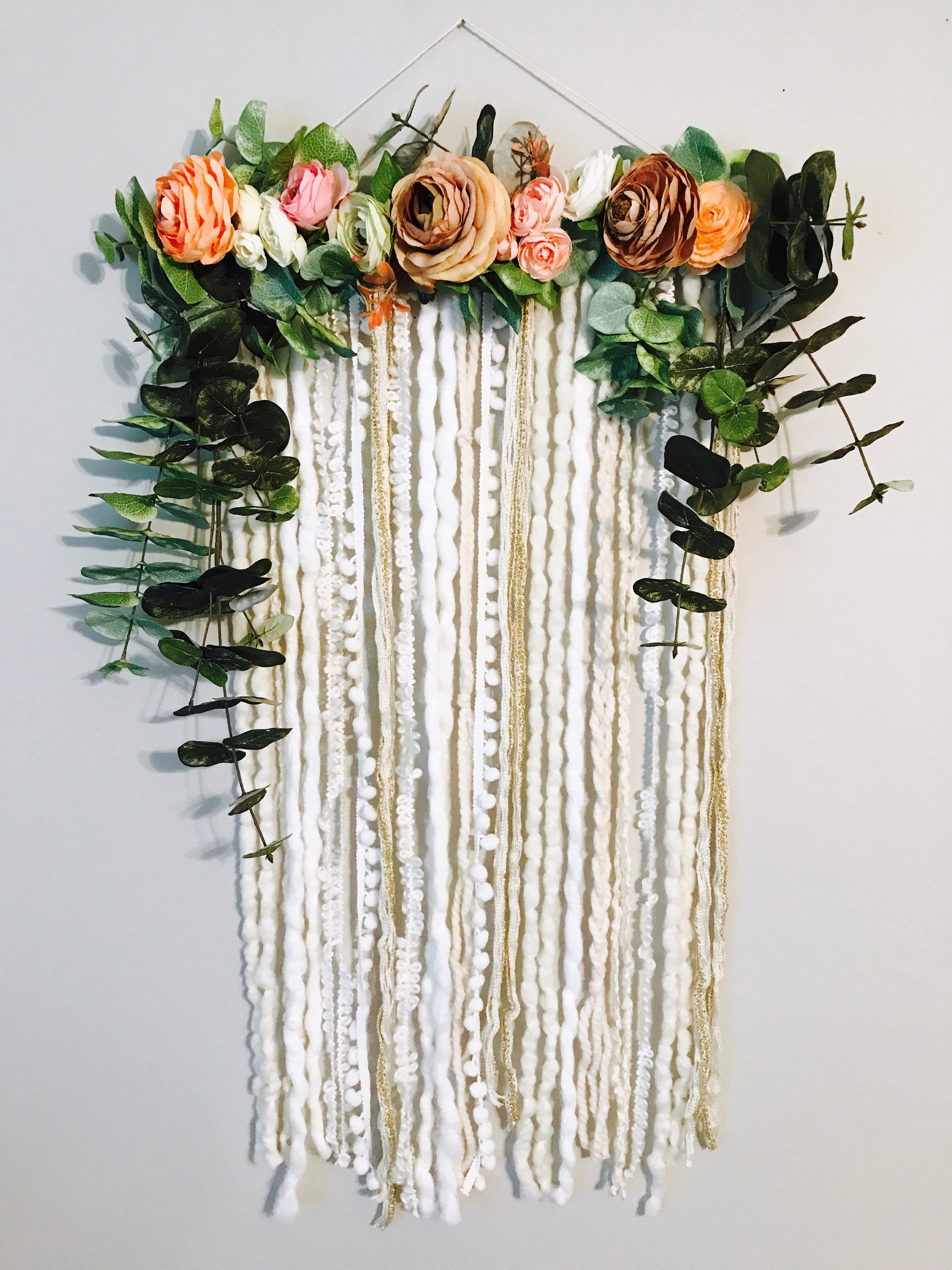 Wall Hanging Floral Wall Hanging Flower Wall Art Large Wall Etsy