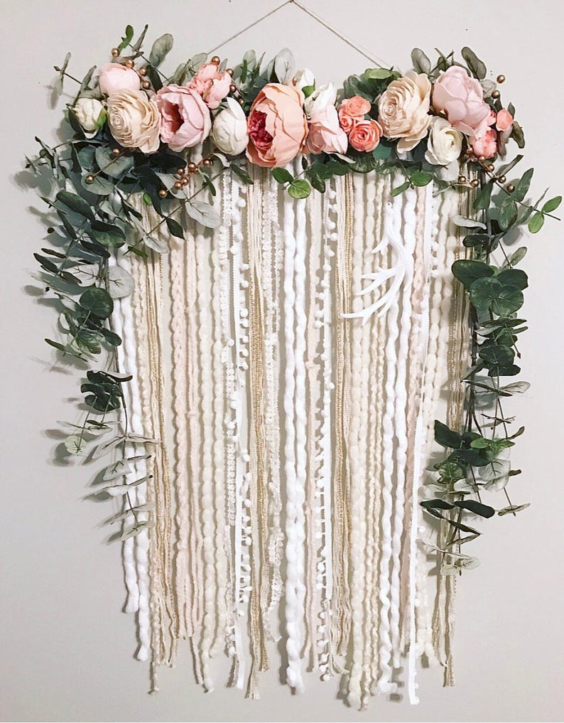 Floral Wall Hanging Flower Wall Hanging Nursery Wall Etsy