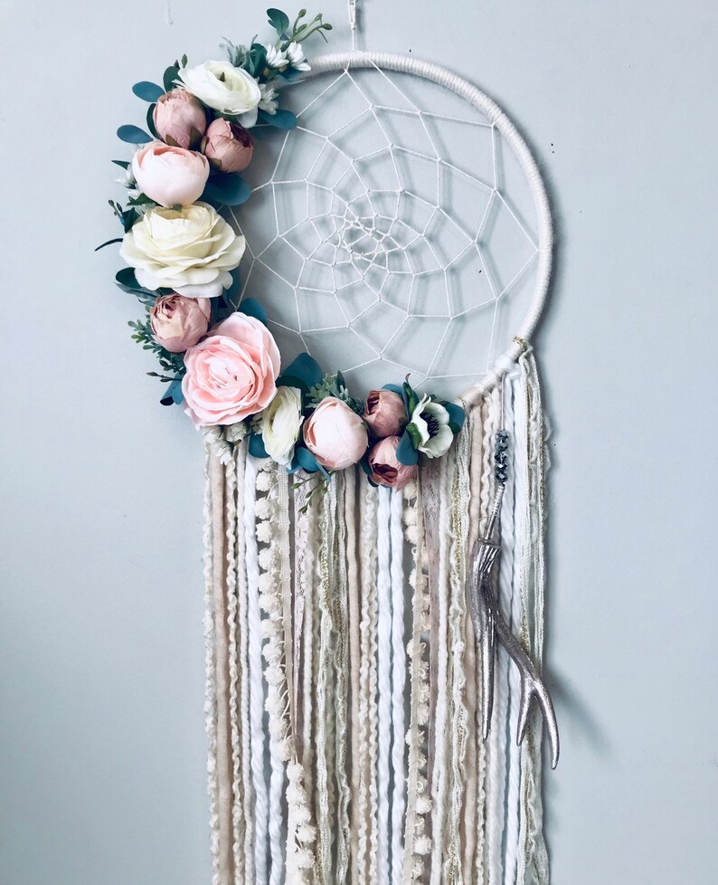 Dream catcher Flower Dream catcher Nursery Dreamcatcher Etsy
