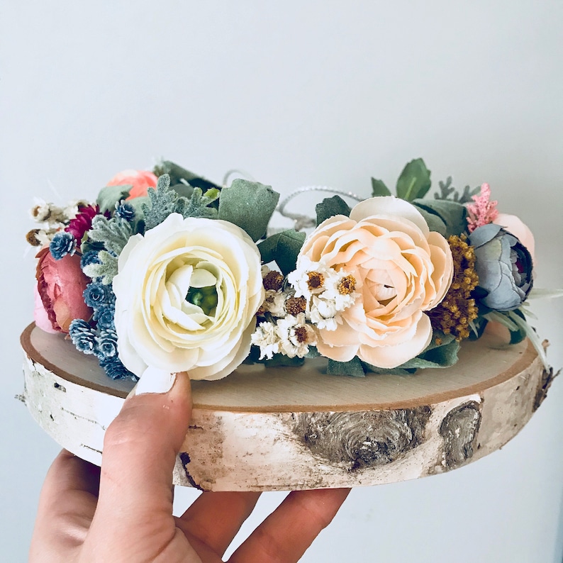 Flower Crown, Floral Crown, Boho Chic Wedding Crown, Greenery & Colorful Flowers, Hippie Flower Crown, Bohemian Headpiece, Festival Crown image 1