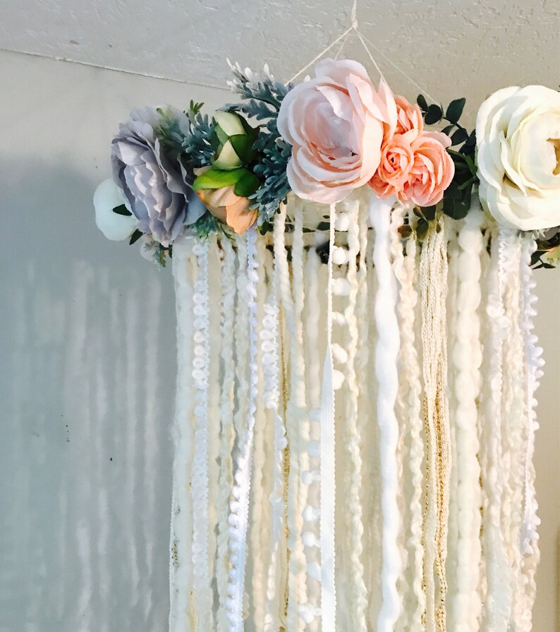 Floral Nursery Mobile Flower Mobile Dreamcatcher Mobile Etsy