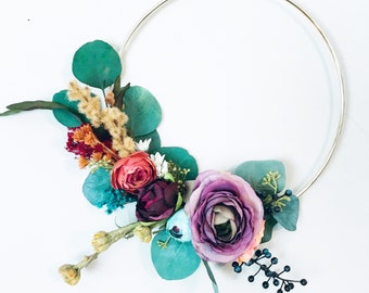 Bridesmaid Bouquet, Hoop Bouquet, Bridal Bouquet, Boho Wedding Bouquet, Wedding Bouquet, Garden Wildflower Bouquet, Modern Bouquet