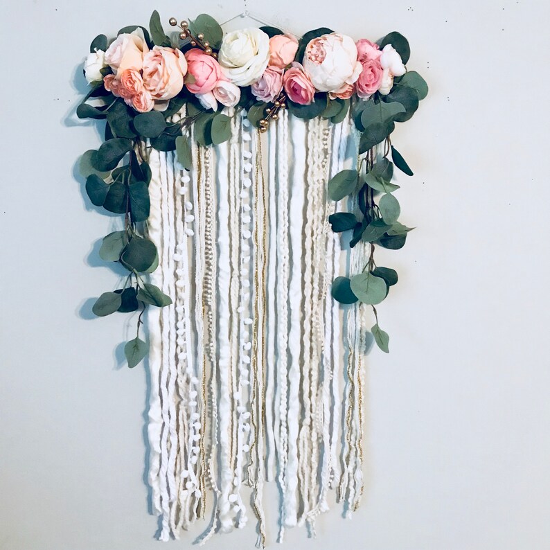 Wall Hanging Floral Wall Hanging Flower Wall Art Large Wall Etsy
