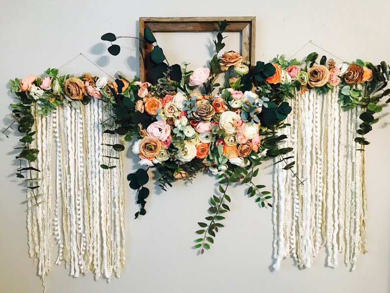 Wall Hanging Floral Wall Hanging Flower Wall Art Large Wall Etsy