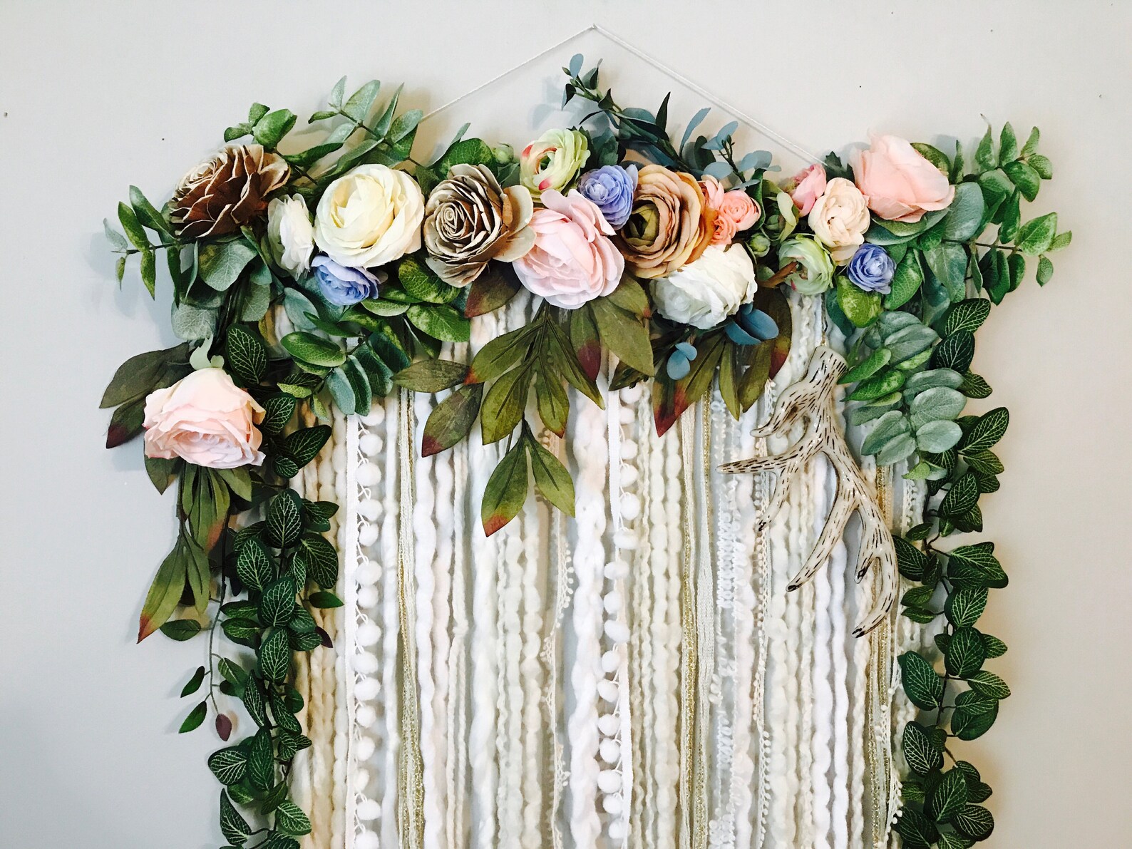 Wall Hanging Floral Wall Hanging Flower Wall Art Large Wall Etsy