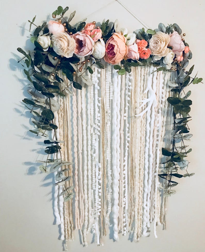 Floral Wall Hanging Flower Wall Hanging Nursery Wall Etsy