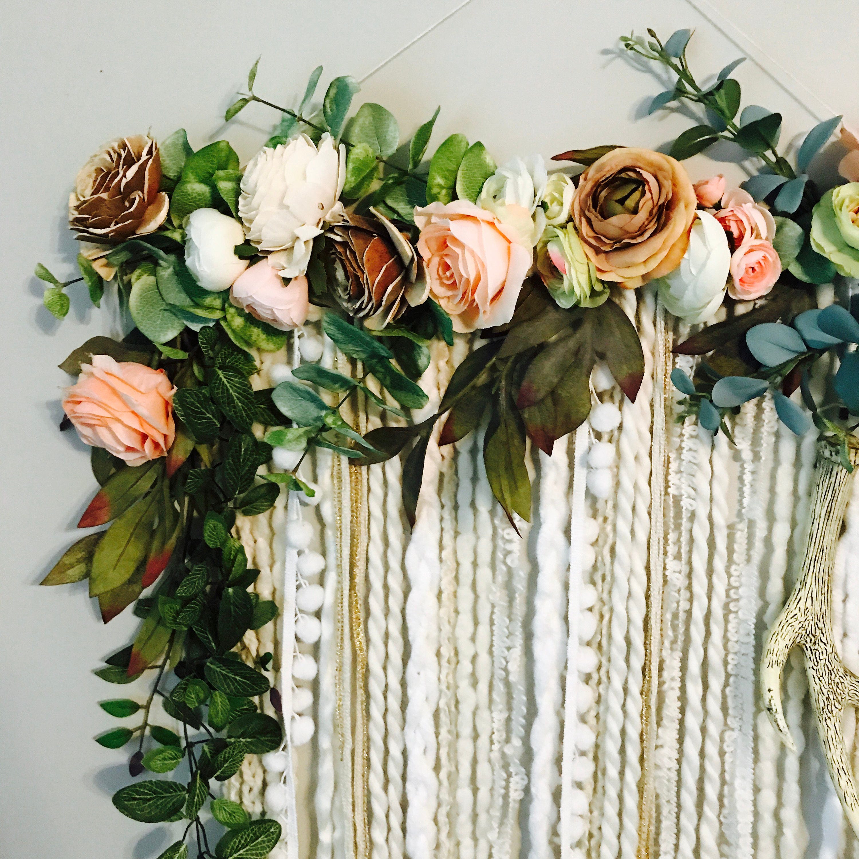 Floral Wall Hanging Flower Wall Art Large Wall Hanging Etsy Australia