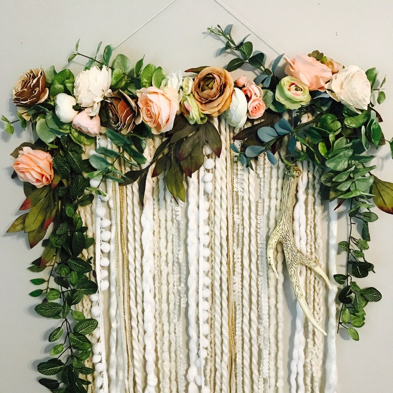 Floral Wall Hanging Flower Wall Art Large Wall Hanging Etsy