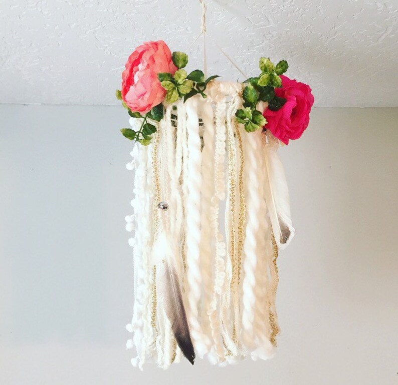 Nursery Mobile Dreamcatcher Mobile Flower Mobile Boho chic Etsy