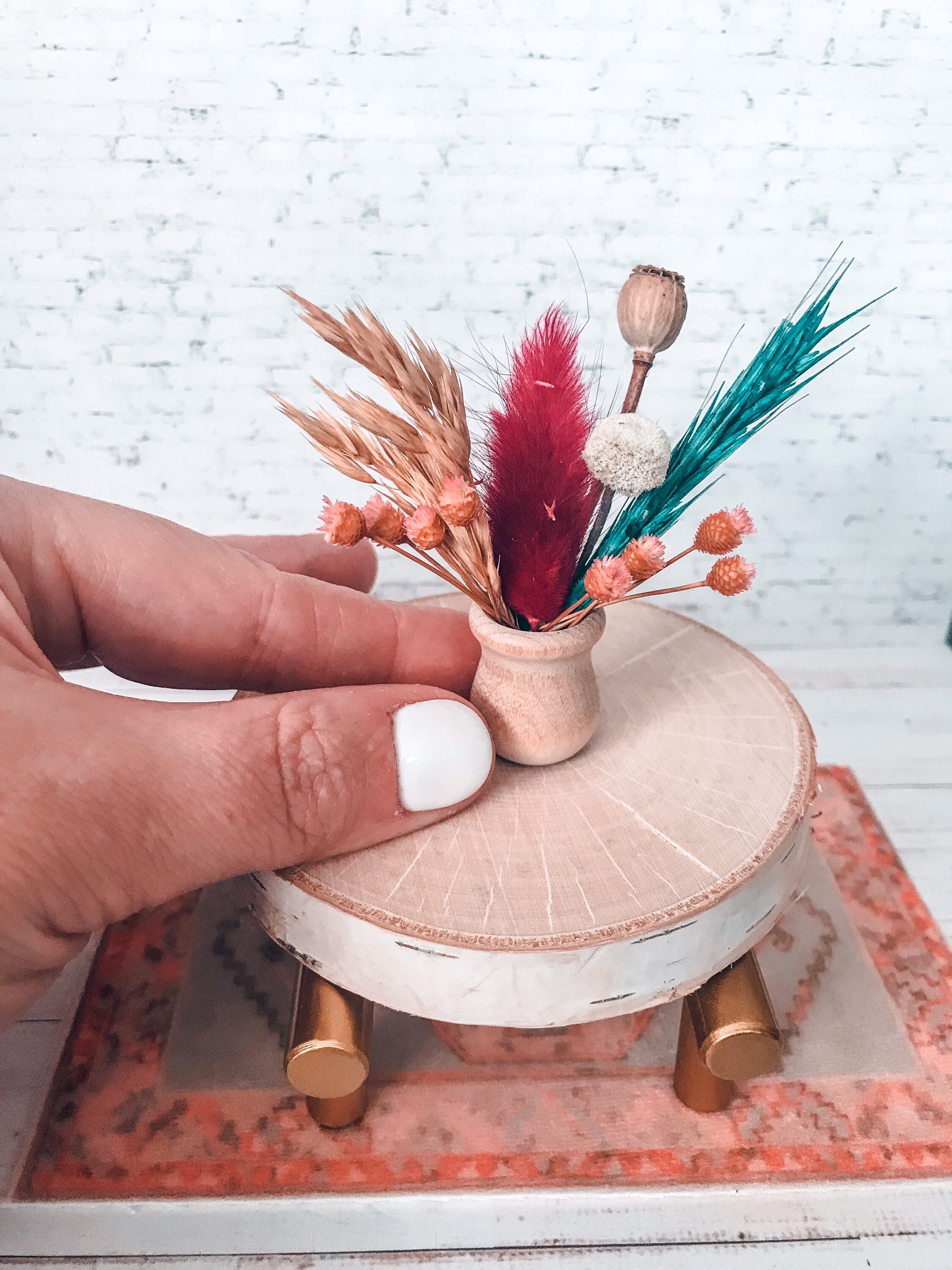 Boho Dollhouse Miniature Decor, Modern Mini Dollhouse Decor, Dollhouse ...
