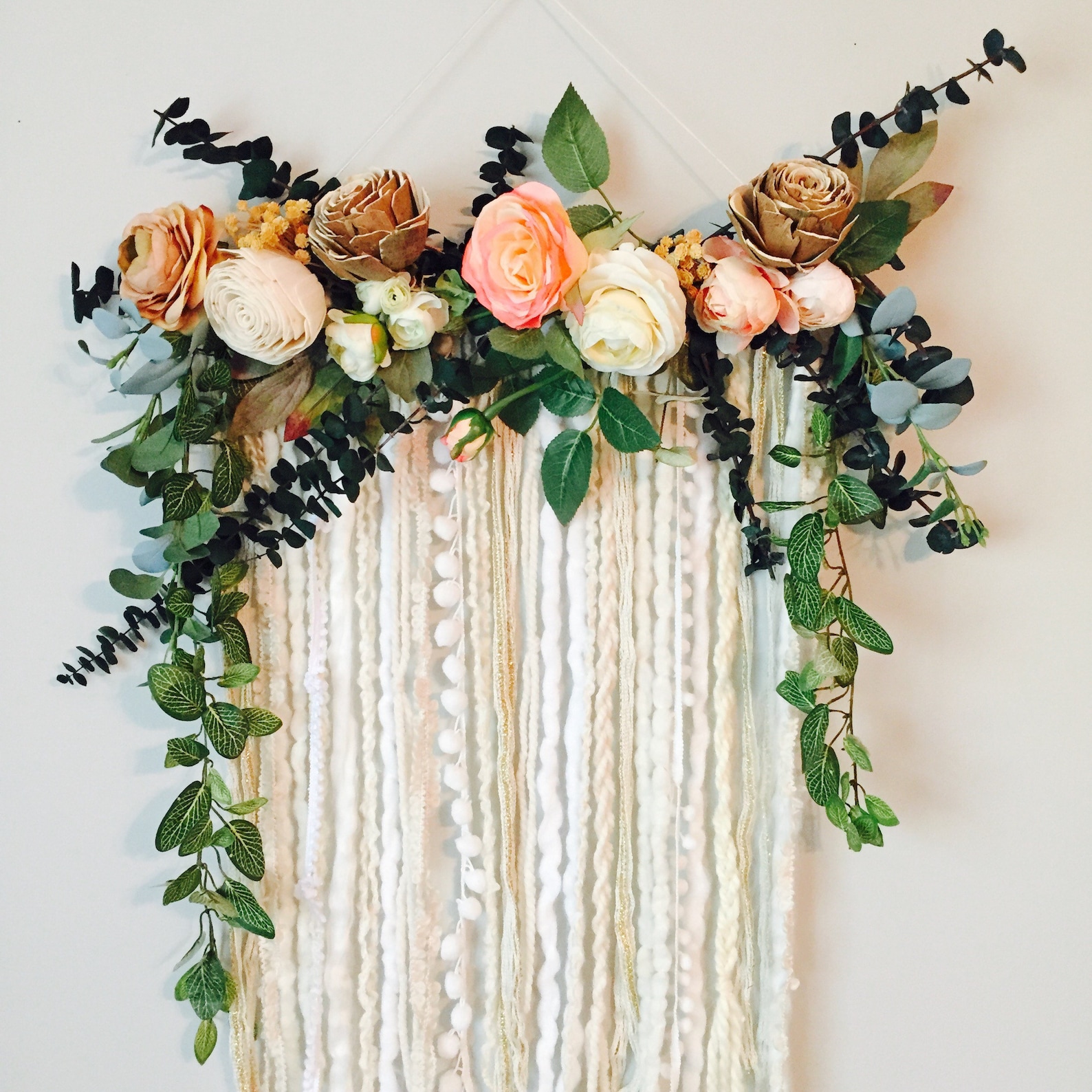 Wall Hanging Floral Wall Hanging Flower Wall Art Large Wall Etsy