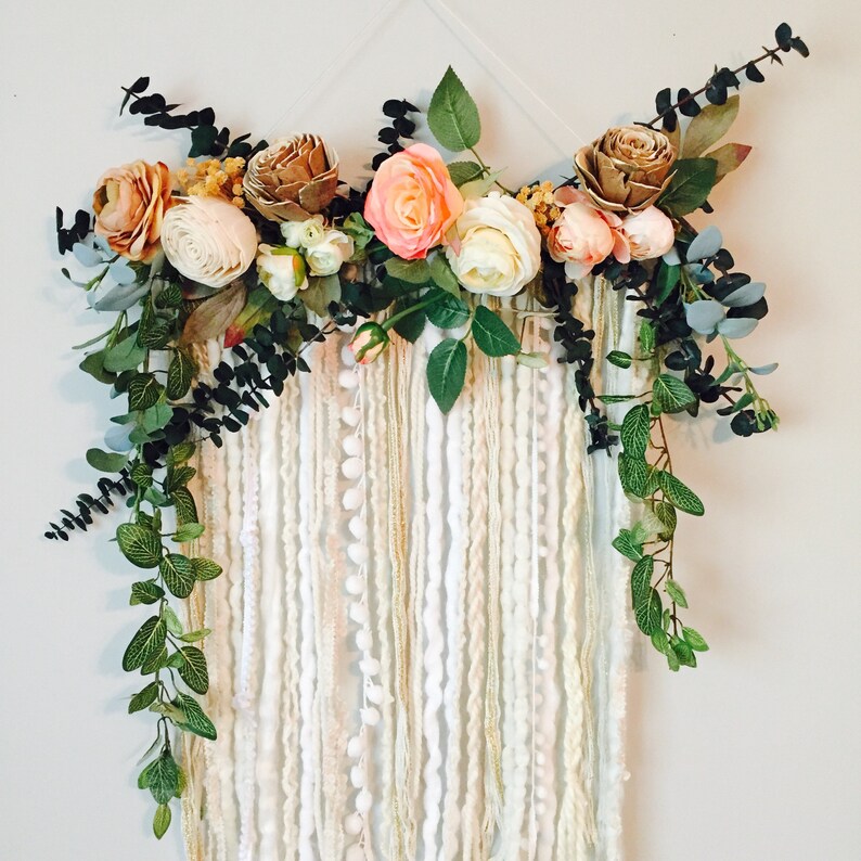 Wall Hanging Floral Wall Hanging Flower Wall Art Large Wall Etsy
