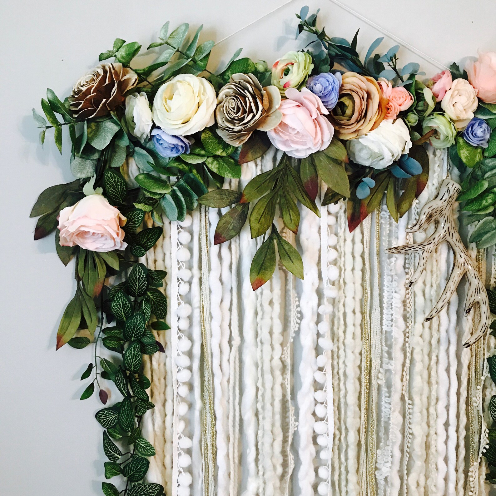 Wall Hanging Floral Wall Hanging Flower Wall Art Large Wall Etsy