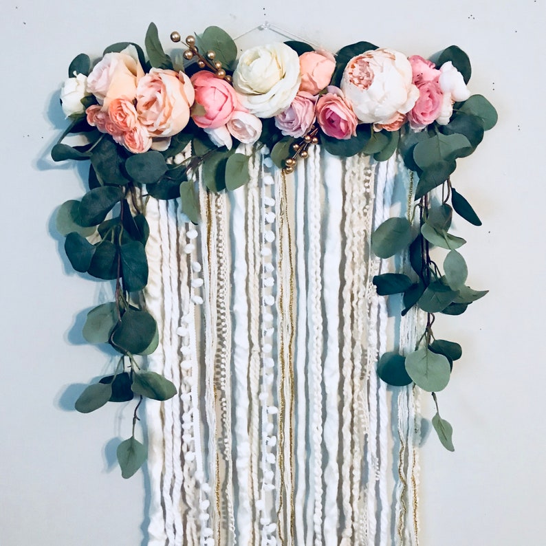 Wall Hanging Floral Wall Hanging Flower Wall Art Large Wall Etsy
