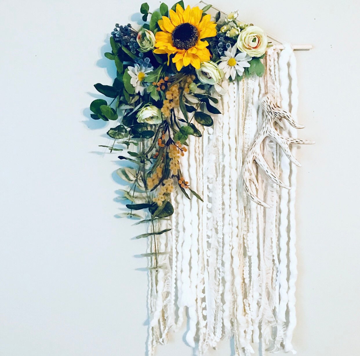 Floral Wall Hanging Nursery Wall Decor Boho Wall Art Etsy