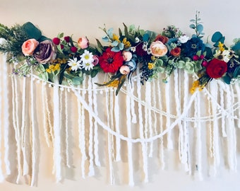 Wildflower Garland, Floral Garland, Boho Flower Garland, Wedding Garland, Floral Wall Hanging, Party Decor Garland, Boho Home Decor, Garland