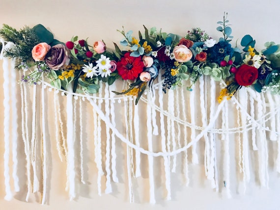 Wildflower Garland, Floral Garland, Boho Flower Garland, Wedding