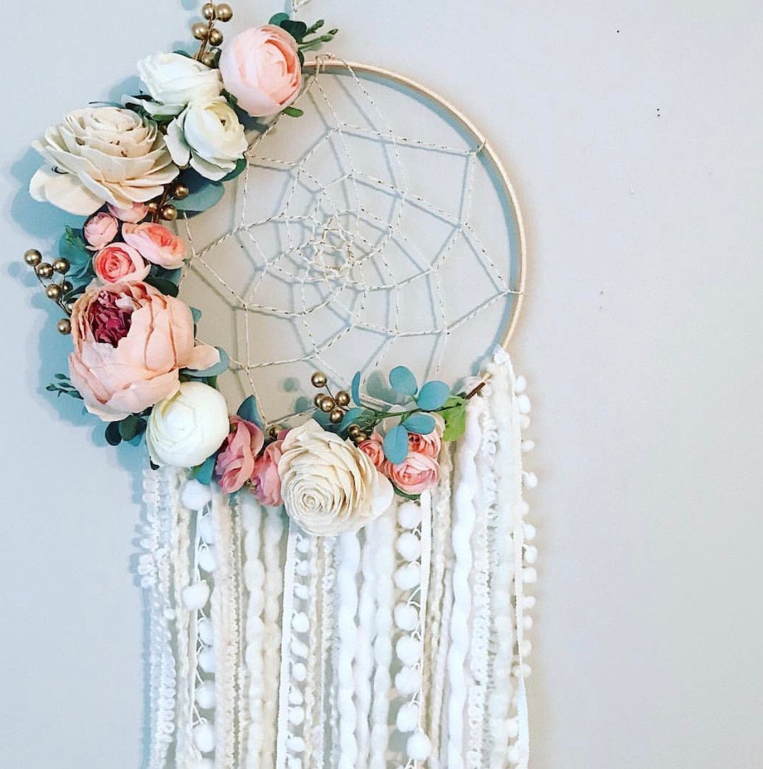 Flower Dream Catcher, Floral Dreamcatcher, Dreamcatcher Wall Hanging ...
