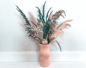 Dried Floral Arrangement, Boho Vase, Modern Home Decor