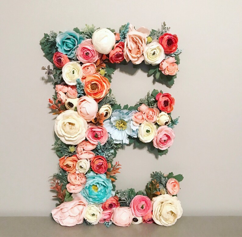 Floral Letter Nursery Letter Flower Letter Wall Hanging Etsy