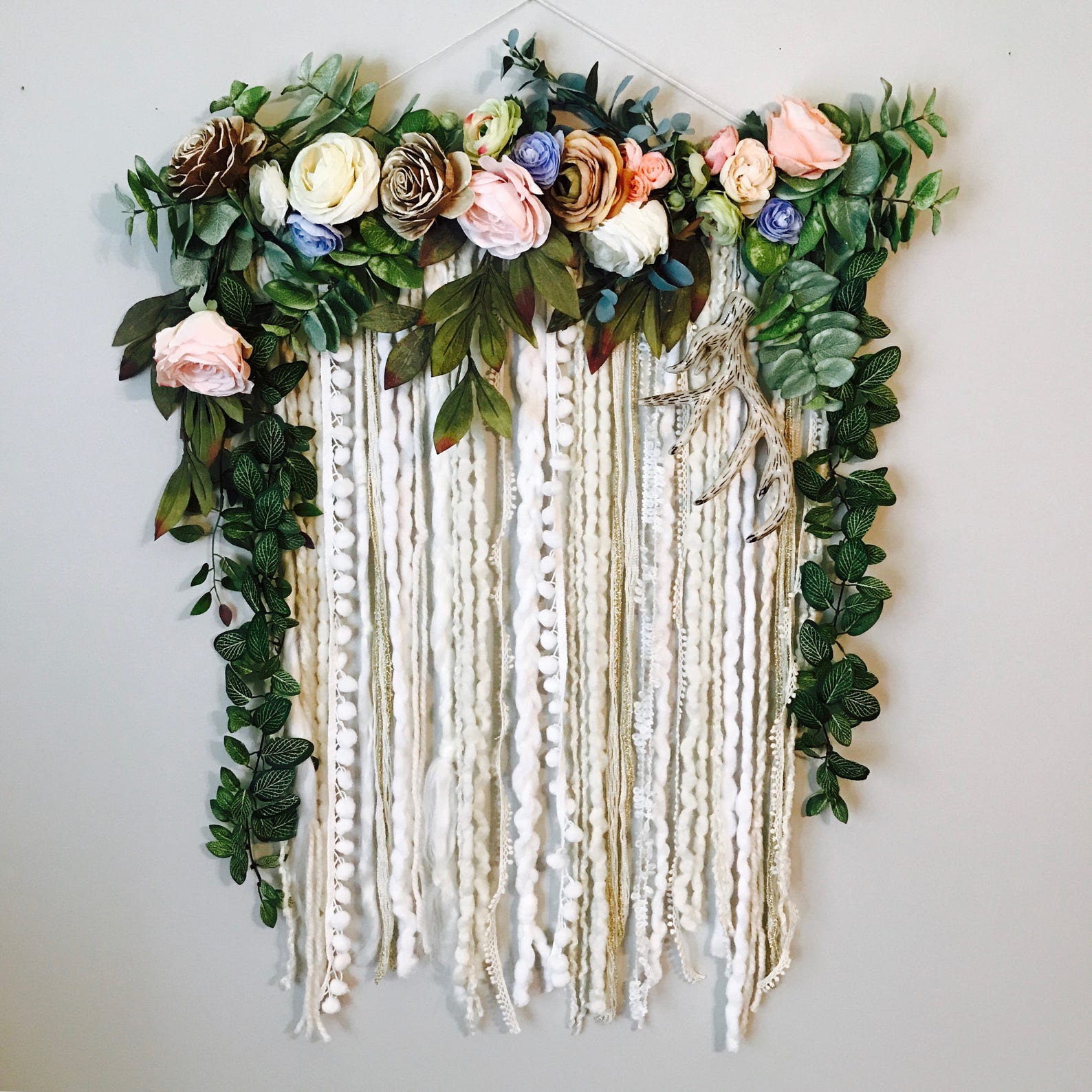 Wall Hanging Floral Wall Hanging Flower Wall Art Large Wall Etsy