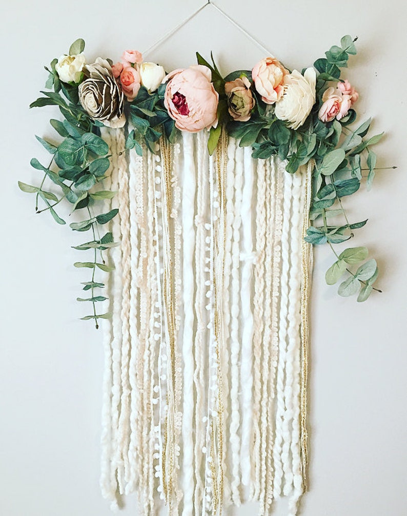 Wall Hanging Floral Wall Hanging Flower Wall Art Large Wall Etsy
