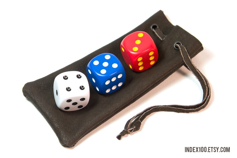 Leather Dice Bag Dark Brown Handmade Dice Bag Leather Bag Etsy