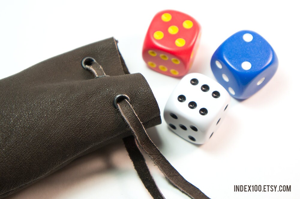 Leather Dice Bag Dark Brown Handmade Dice Bag Leather Bag Etsy