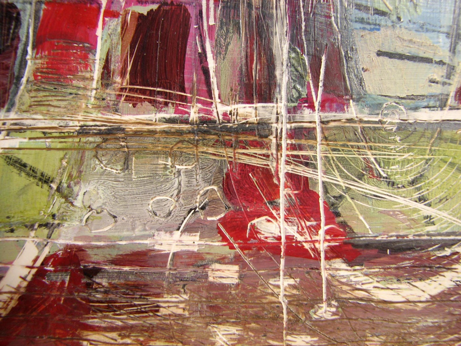 Contemporary Abstract Oil Painting on Claybord 6 X 6 Etsy