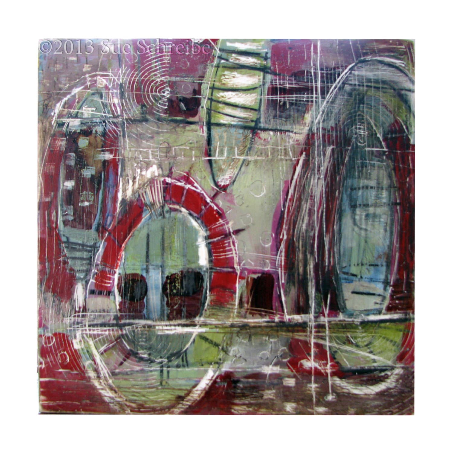 Contemporary Abstract Oil Painting on Claybord 6 X 6 Etsy