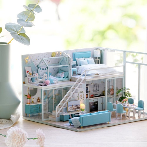 1: 24 DIY Miniature Dollhouse Kit Simple Elegant Loft - Etsy