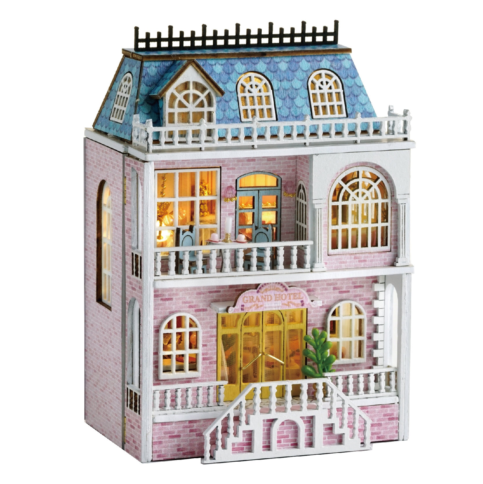 TOPBSFARNY DIY Puppenhaus „Sweet Berries Time“ – 3D Holzpuzzle Zum Selbstbauen, Inkl. Staubschutz & Musikwerk