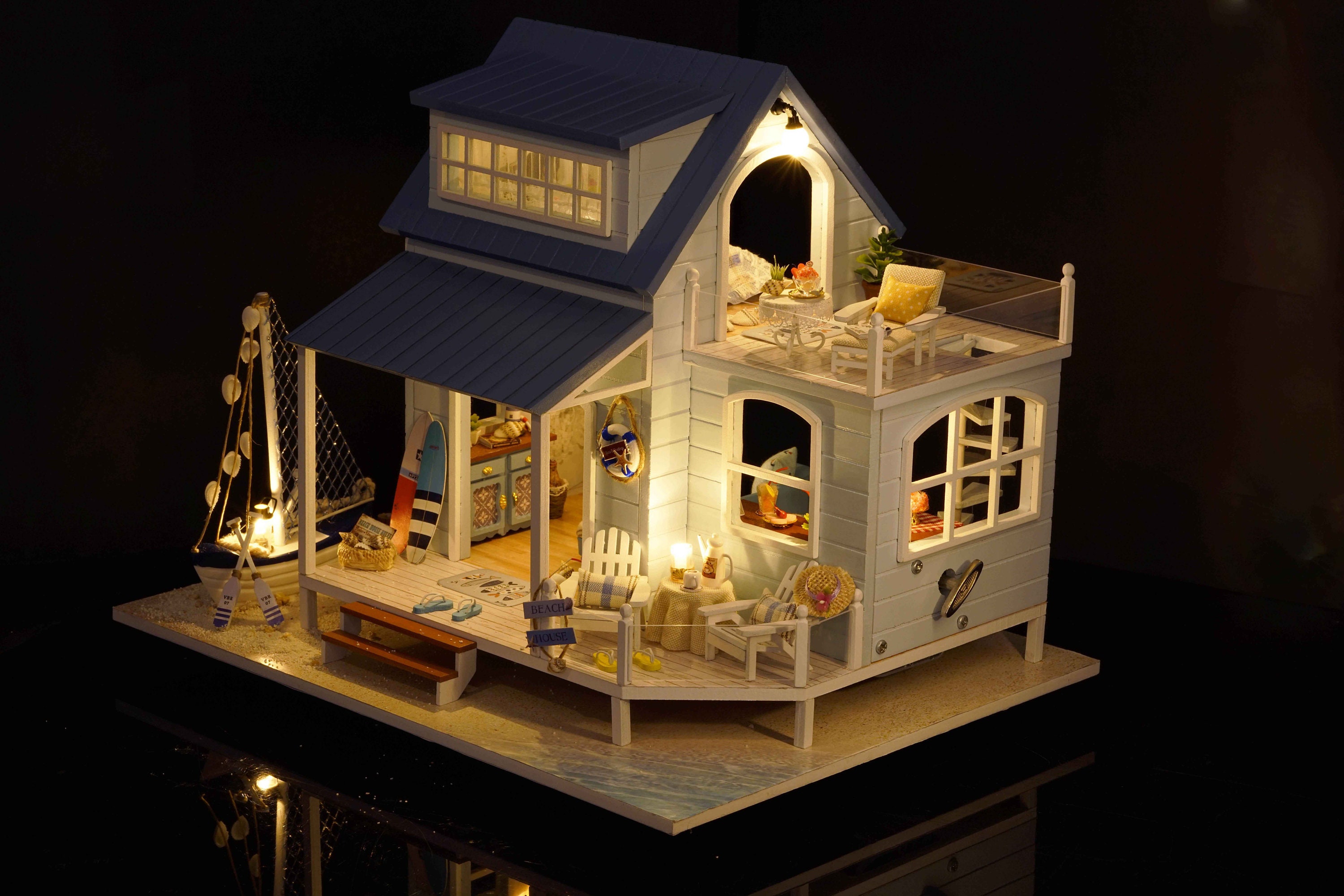 Diy Miniature House Kit / Dollhouse Miniature Dining Room DIY Kit With