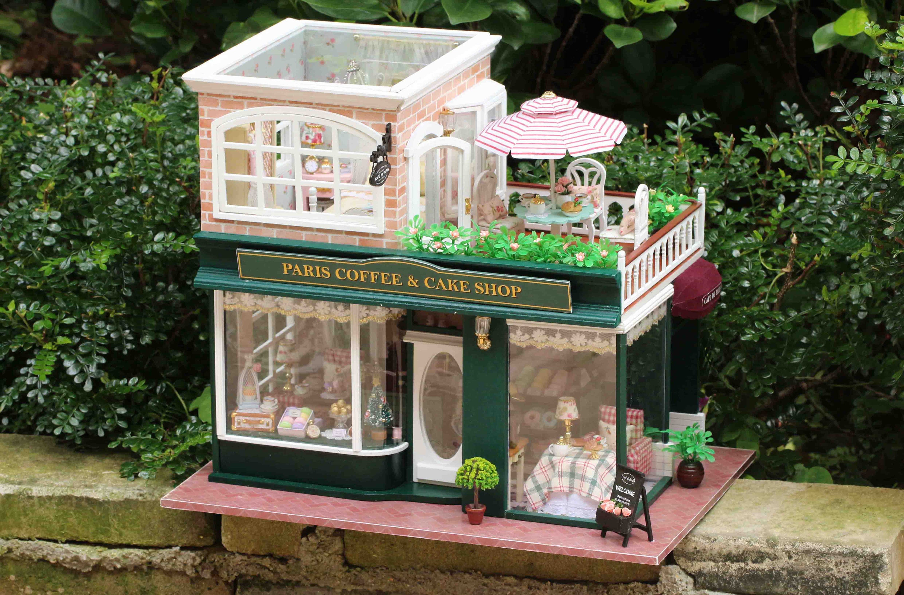 1 24 Miniature Dollhouse DIY Kit Paris Coffee And Cake Shop Etsy