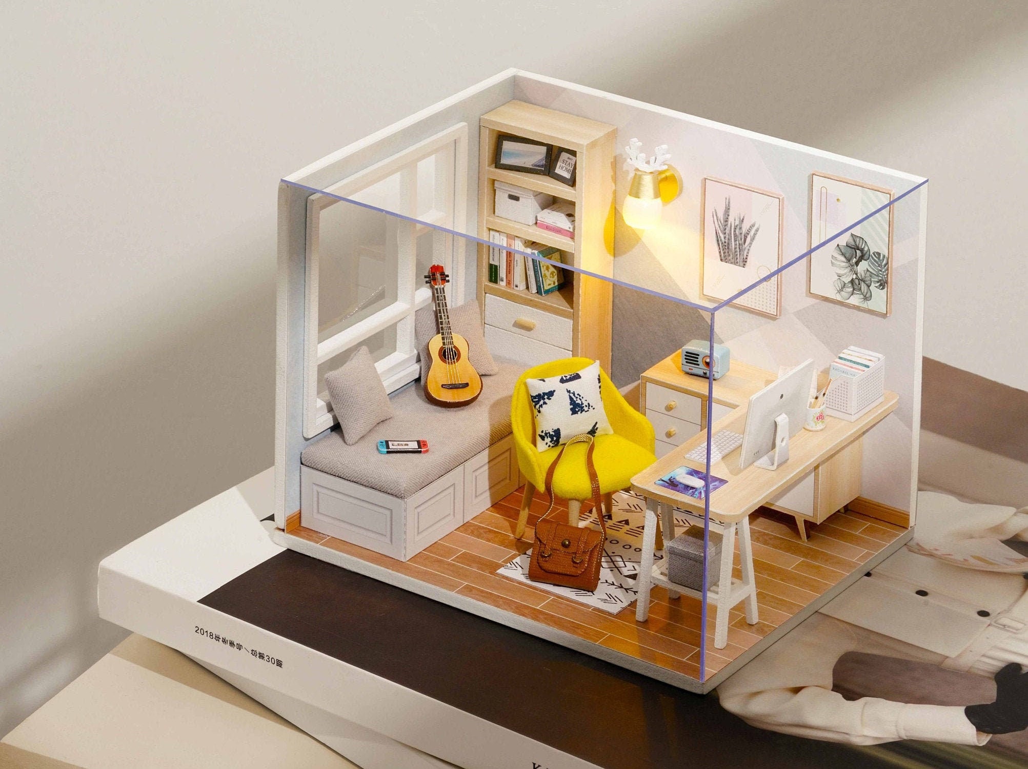 DIY MINI Doll House Miniature DIY Dollhouse With Furnitures Wooden House  Waiting Time Toys For Children Birthday Gift C007