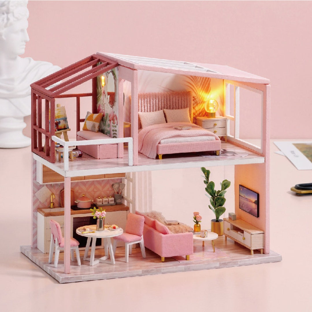 DIY Miniature Dollhouse Kit Scenery Nordic Heart Warming Life - Etsy