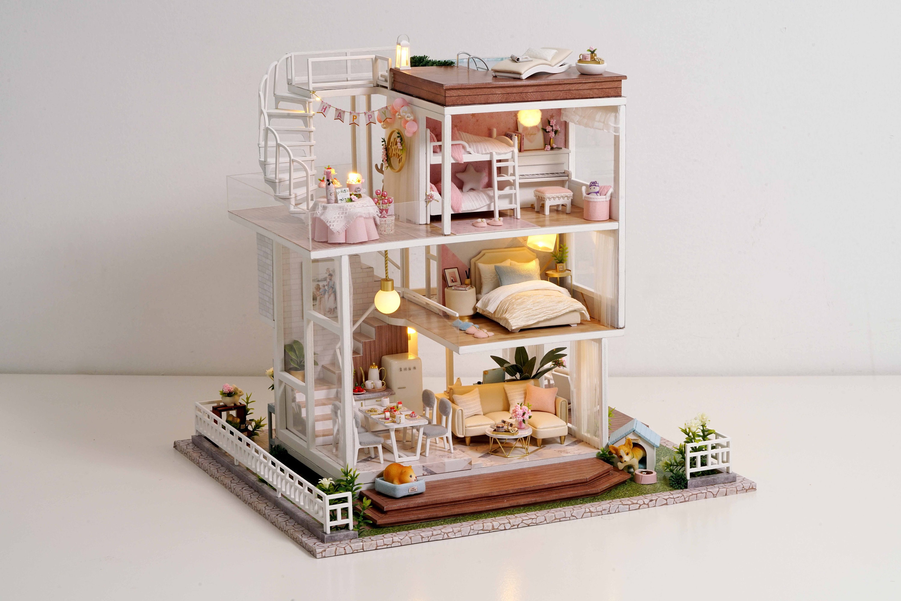 1: 24 DIY Miniature Dollhouse Kit My Life is so Well Three 