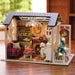 1: 24 DIY Miniature Dollhouse Kit Holiday Times Shabby Chic Christmas Cottage Cabin House with Light and Music Box Model Making Craft Supply 