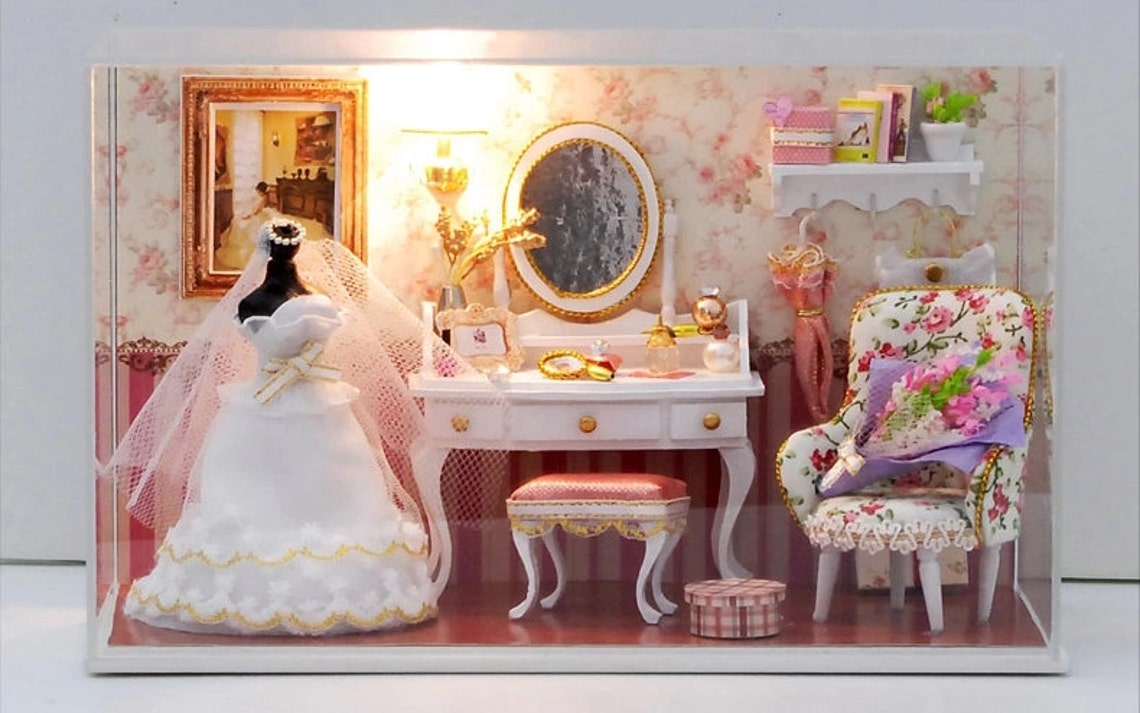 Miniature Dollhouse DIY Kit Wedding Dress Bride Room with Etsy