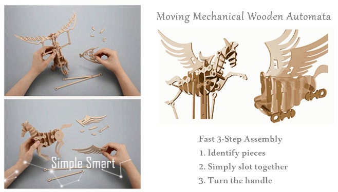 Bewegen Modell-Bausatz Aus Holz Diy Reiten Federbehälter Puzzles Aus Holz 