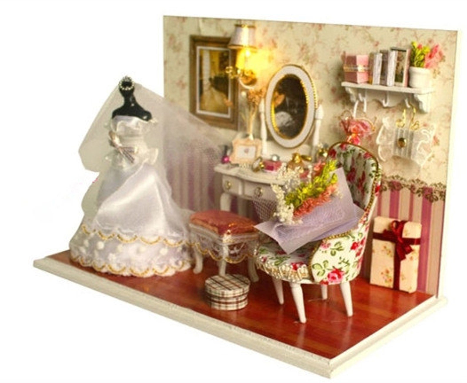 Miniature Dollhouse DIY Kit Wedding Dress Bride Room with Etsy