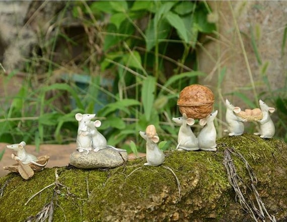 Miniature FAIRY GARDEN ~ Mini Hummingbird Haven Figurine with Flower Cluster