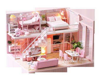 Ensemble De Meubles Miniature En Bois Pour Maison De Poupée - Kit DIY Accessoires échelle 1/12