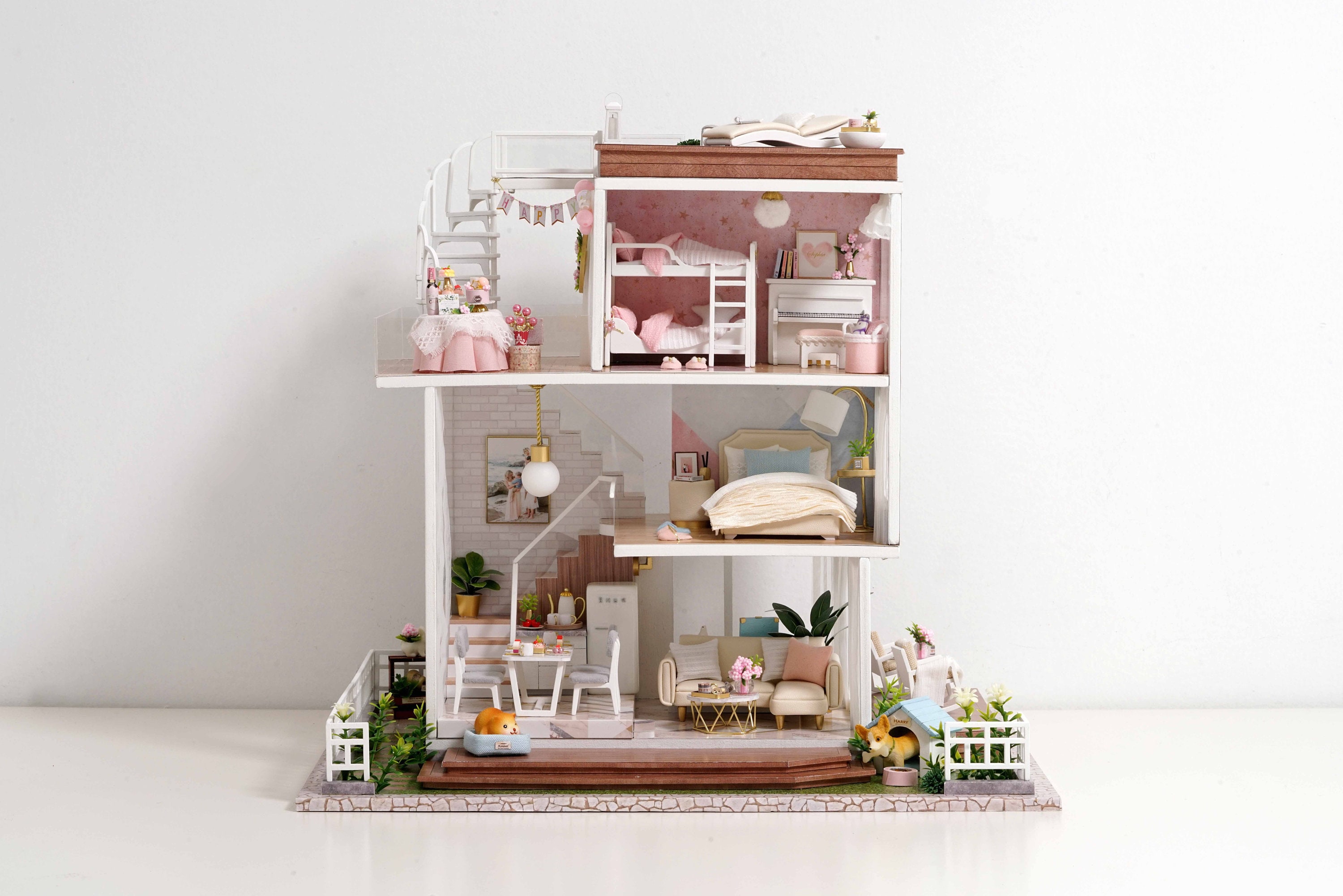 1: 24 DIY Miniature Dollhouse Kit My Life is so Well Three 