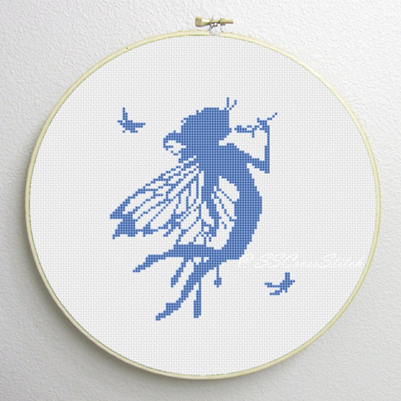 Counted Cross Stitch Pattern PDF Fairy Silhouette Etsy UK