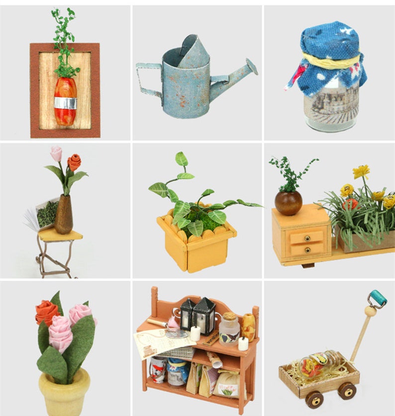 0124 Miniatur Puppenhaus DIY Kit Miller Garten mit Licht