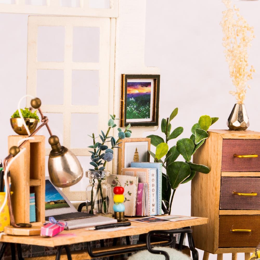 1: 24 Miniature Dollhouse DIY Kit SOHO time with Light - Etsy Polska