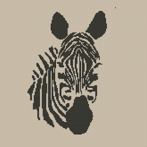 Zebra-Kopf-Silhouette Kreuzstich-Muster